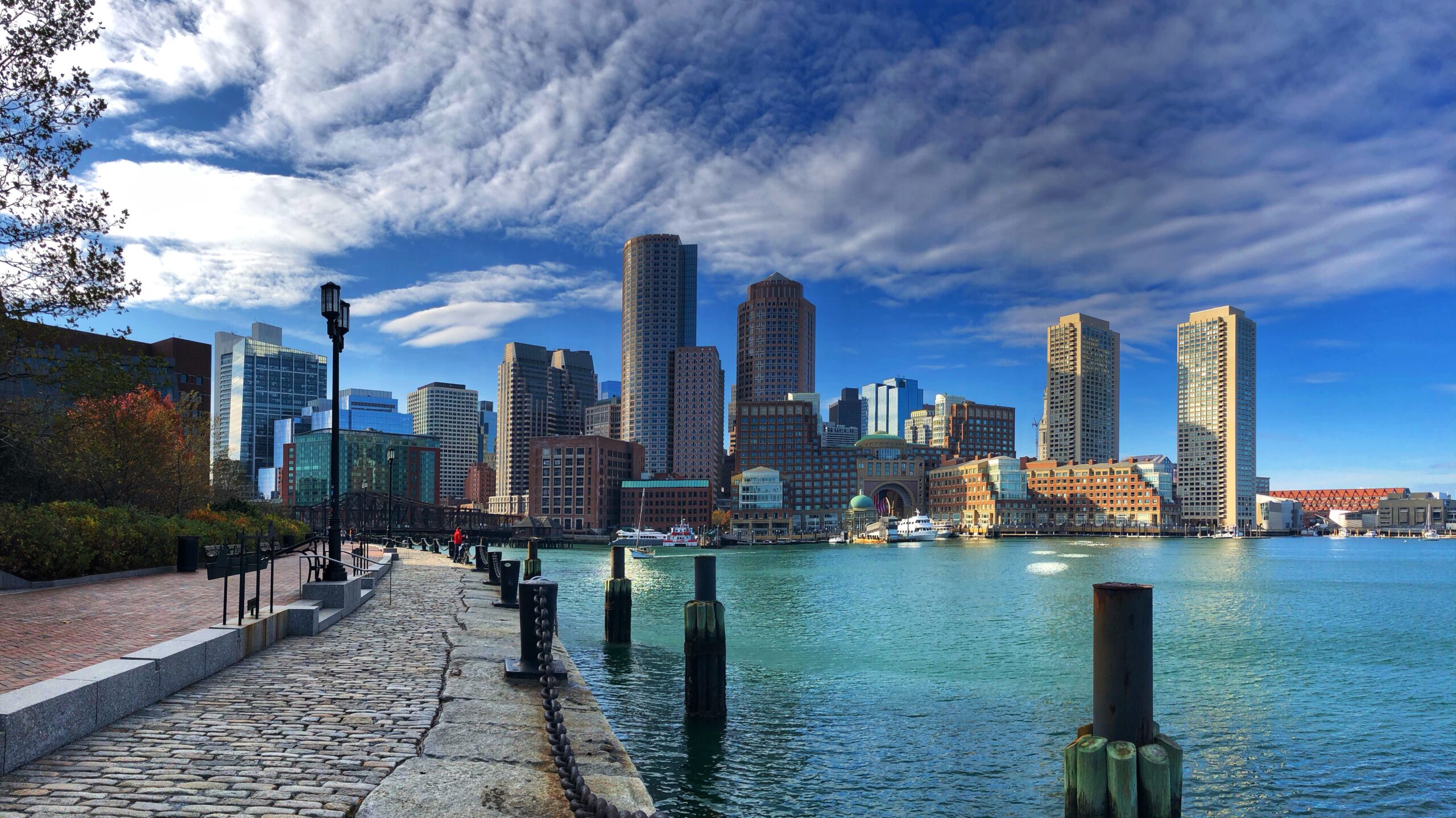 a view of Historic Sites of Boston from across the water
