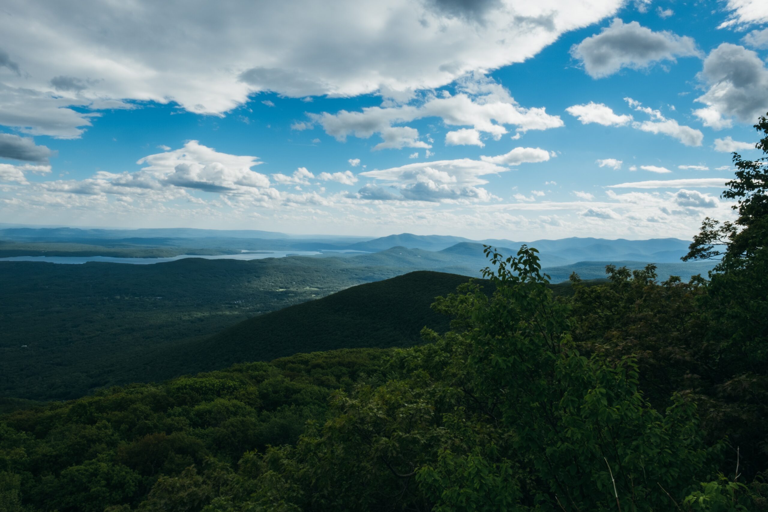 The Catskill Mountains under a cloudy sky