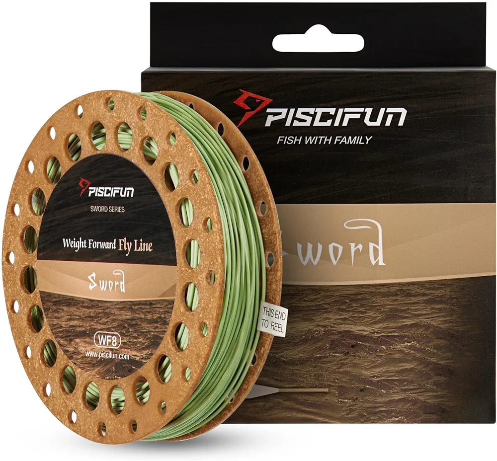 Piscifun Sword Fly Fishing Line with Welded Loop, Weight Forward Floating Fly Line, Available in WF1, WF2, WF3, WF4, WF5, WF6, WF7, WF8, WF9, and WF10 Weights, in Lengths of 90 and 100 Feet